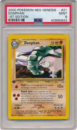 Donphan 21 111 PSA Mint 9 Rare 1st Ed Neo Genesis 5643 Neo Genesis 1st Edition Singles Donphan 21 111 PSA Mint 9 Rare 1st Ed Neo Genesis 5643 Neo Genesis 1st Edition Singles