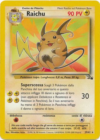 Raichu 29 62 Rare Unlimited Fossil Italian Other Non English Pokemon Singles Raichu 29 62 Rare Unlimited Fossil Italian Other Non English Pokemon Singles