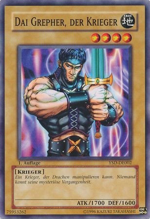 Dai Grepher der Krieger YSD DE002 Common 1st Edition German Yugioh Cards Dai Grepher der Krieger YSD DE002 Common 1st Edition German Yugioh Cards