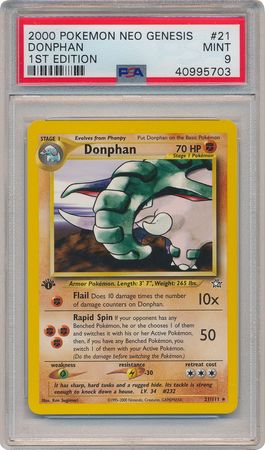Donphan 21 111 PSA Mint 9 Rare 1st Edition Neo Genesis 5703 Neo Genesis 1st Edition Singles Donphan 21 111 PSA Mint 9 Rare 1st Edition Neo Genesis 5703 Neo Genesis 1st Edition Singles