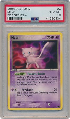 Mew 4 17 PSA GEM MT 10 Rare POP Series 4 0534 Pokemon POP Series 4 Promos Mew 4 17 PSA GEM MT 10 Rare POP Series 4 0534 Pokemon POP Series 4 Promos