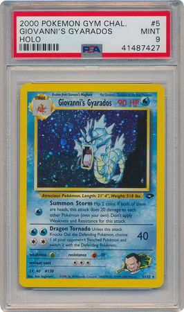 Giovanni s Gyarados 5 132 PSA Mint 9 Holo Unlimited Gym Challenge 7427 Gym Challenge Unlimited Singles Giovanni s Gyarados 5 132 PSA Mint 9 Holo Unlimited Gym Challenge 7427 Gym Challenge Unlimited Singles