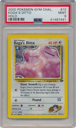 Koga s Ditto 10 132 PSA Mint 9 Holo Unlimited Gym Challenge 7441 Gym Challenge Unlimited Singles Koga s Ditto 10 132 PSA Mint 9 Holo Unlimited Gym Challenge 7441 Gym Challenge Unlimited Singles