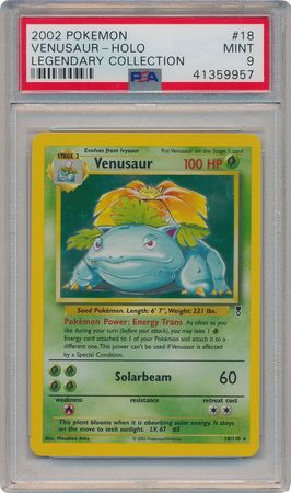 Venusaur 18 110 PSA Mint 9 Holo Rare Legendary Collection 9957 Legendary Collection Singles Venusaur 18 110 PSA Mint 9 Holo Rare Legendary Collection 9957 Legendary Collection Singles