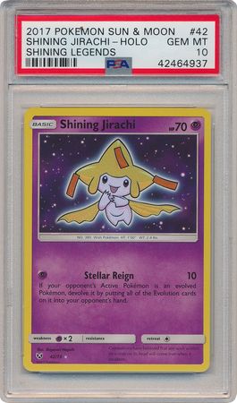 Shining Jirachi 42 73 PSA GEM MT 10 Holo Rare Shining Legends 4937 Sun Moon Shining Legends Singles Shining Jirachi 42 73 PSA GEM MT 10 Holo Rare Shining Legends 4937 Sun Moon Shining Legends Singles
