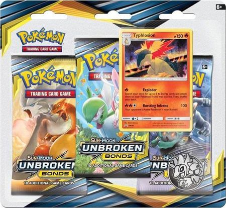 Sun & Moon Unbroken Bonds 3 Pack Blister with Typhlosion Promo (Pokemo