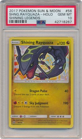 Shining Rayquaza 56 73 PSA GEM MT 10 Holo Rare Shining Legends 8267 Sun Moon Shining Legends Singles Shining Rayquaza 56 73 PSA GEM MT 10 Holo Rare Shining Legends 8267 Sun Moon Shining Legends Singles