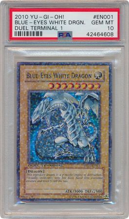 Blue Eyes White Dragon DT01 EN001 PSA GEM MT 10 Super Parallel Rare DT01 4608 Duel Terminal 1 DT01 Blue Eyes White Dragon DT01 EN001 PSA GEM MT 10 Super Parallel Rare DT01 4608 Duel Terminal 1 DT01
