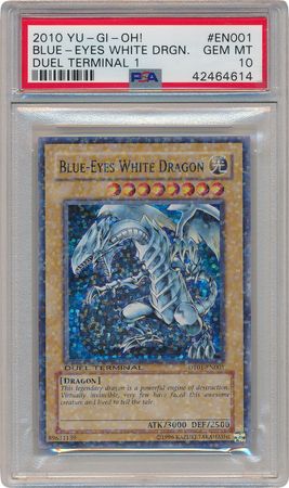 Blue Eyes White Dragon DT01 EN001 PSA GEM MT 10 Super Parallel Rare DT01 4614 Duel Terminal 1 DT01 Blue Eyes White Dragon DT01 EN001 PSA GEM MT 10 Super Parallel Rare DT01 4614 Duel Terminal 1 DT01