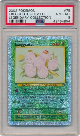 Exeggcute 75 110 PSA NM MT 8 Common Reverse Holo Legendary Collection 4854 Legendary Collection Reverse Holo Singles Exeggcute 75 110 PSA NM MT 8 Common Reverse Holo Legendary Collection 4854 Legendary Collection Reverse Holo Singles
