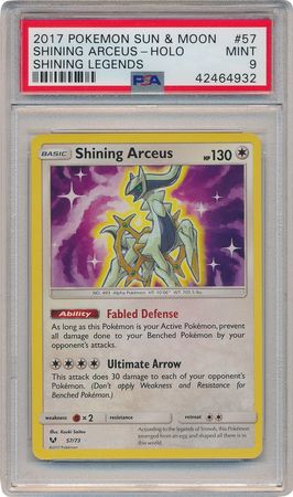 Shining Arceus 57 73 PSA Mint 9 Holo Rare Shining Legends 4932 Sun Moon Shining Legends Singles Shining Arceus 57 73 PSA Mint 9 Holo Rare Shining Legends 4932 Sun Moon Shining Legends Singles
