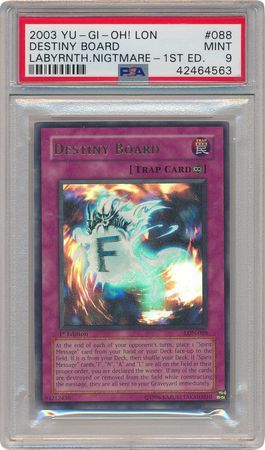 Destiny Board LON 088 PSA Mint 9 Ultra Rare 1st Edition LON 4563 Labyrinth of Nightmare LON 1st Edition Singles Destiny Board LON 088 PSA Mint 9 Ultra Rare 1st Edition LON 4563 Labyrinth of Nightmare LON 1st Edition Singles