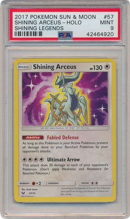 Shining Arceus 57 73 PSA Mint 9 Holo Rare Shining Legends 4920 Sun Moon Shining Legends Singles Shining Arceus 57 73 PSA Mint 9 Holo Rare Shining Legends 4920 Sun Moon Shining Legends Singles