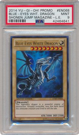 Blue Eyes White Dragon JUMP EN068 PSA Mint 9 Ultra Rare JUMP 4641 Yu Gi Oh Promo Cards Blue Eyes White Dragon JUMP EN068 PSA Mint 9 Ultra Rare JUMP 4641 Yu Gi Oh Promo Cards