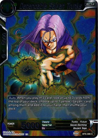 Dependable Saiyan Trunks BT6 086 Foil Common Destroyer Kings Foil Singles Dependable Saiyan Trunks BT6 086 Foil Common Destroyer Kings Foil Singles
