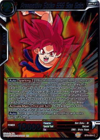 Preemptive Strike SSG Son Goku BT6 004 Foil Common Destroyer Kings Foil Singles Preemptive Strike SSG Son Goku BT6 004 Foil Common Destroyer Kings Foil Singles