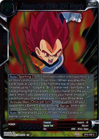 Preemptive Strike SSG Vegeta BT6 008 Foil Common Destroyer Kings Foil Singles Preemptive Strike SSG Vegeta BT6 008 Foil Common Destroyer Kings Foil Singles