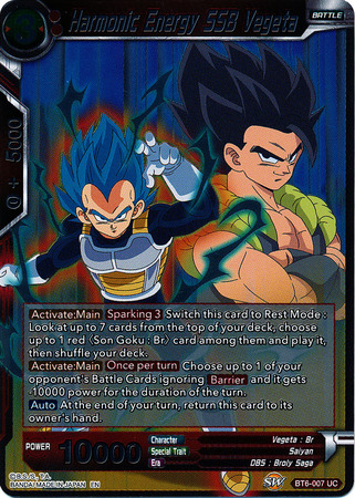Harmonic Energy SSB Vegeta BT6 007 Foil Uncommon Destroyer Kings Foil Singles Harmonic Energy SSB Vegeta BT6 007 Foil Uncommon Destroyer Kings Foil Singles