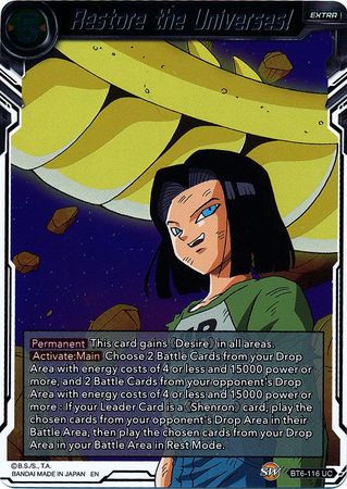 Restore the Universes BT6 116 Foil Uncommon Restore the Universes BT6 116 Foil Uncommon