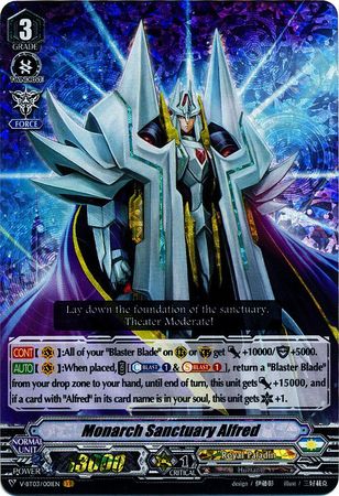 Monarch Sanctuary Alfred V BT03 001EN Vanguard Rare VR Monarch Sanctuary Alfred V BT03 001EN Vanguard Rare VR