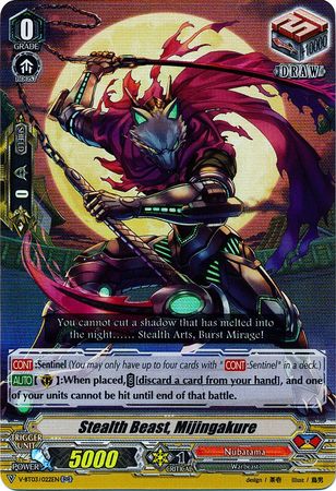 Stealth Beast Mijingakure V BT03 022EN Double Rare RR Stealth Beast Mijingakure V BT03 022EN Double Rare RR