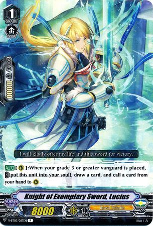 Knight of Exemplary Sword Lucius V BT03 027EN Rare R R Knight of Exemplary Sword Lucius V BT03 027EN Rare R R