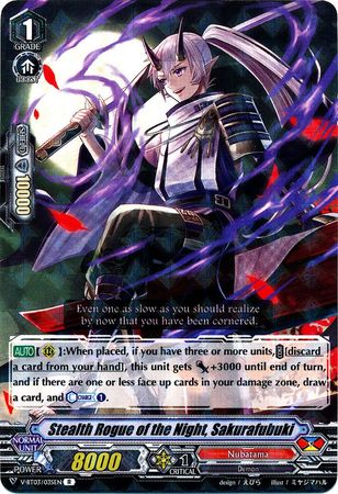 Stealth Rogue of the Night Sakurafubuki V BT03 035EN Rare R Stealth Rogue of the Night Sakurafubuki V BT03 035EN Rare R