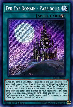 Evil Eye Domain Pareidolia INCH EN033 Secret Rare 1st Edition The Infinity Chasers Singles Evil Eye Domain Pareidolia INCH EN033 Secret Rare 1st Edition The Infinity Chasers Singles