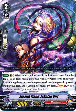 Stealth Fiend Jakotsu Girl V BT04 028EN Rare RR V Booster Set 4 Vilest Deletor Singles Stealth Fiend Jakotsu Girl V BT04 028EN Rare RR V Booster Set 4 Vilest Deletor Singles