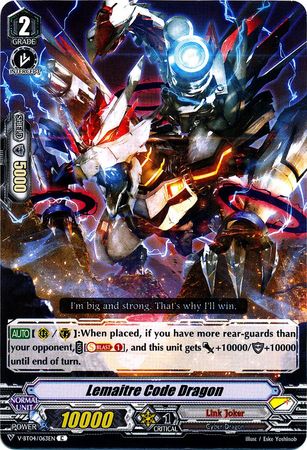 Lemaitre Code Dragon V BT04 063EN Common C V Booster Set 4 Vilest Deletor Singles Lemaitre Code Dragon V BT04 063EN Common C V Booster Set 4 Vilest Deletor Singles