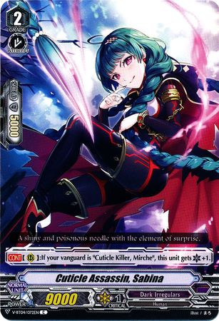 Cuticle Assassin Sabina V BT04 072EN Common C V Booster Set 4 Vilest Deletor Singles Cuticle Assassin Sabina V BT04 072EN Common C V Booster Set 4 Vilest Deletor Singles