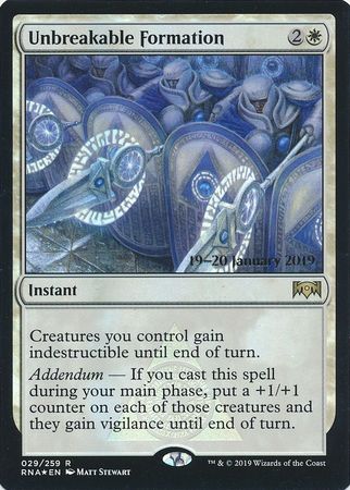 Unbreakable Formation 029 259 RNA Prerelease Foil Promo Magic The Gathering Promo Cards Unbreakable Formation 029 259 RNA Prerelease Foil Promo Magic The Gathering Promo Cards