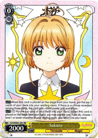 Sakura CCS WX01 001EN Double Rare RR Sakura CCS WX01 001EN Double Rare RR
