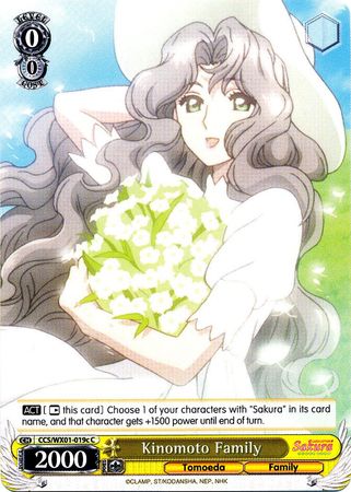 Kinomoto Family CCS WX01 019cEN Common C Weiss Schwarz Cardcaptor Sakura Clear Card Booster Set Kinomoto Family CCS WX01 019cEN Common C Weiss Schwarz Cardcaptor Sakura Clear Card Booster Set