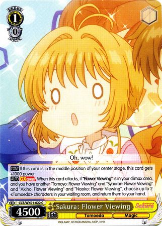 Sakura Flower Viewing CCS WX01 022EN Common C Weiss Schwarz Cardcaptor Sakura Clear Card Booster Set Sakura Flower Viewing CCS WX01 022EN Common C Weiss Schwarz Cardcaptor Sakura Clear Card Booster Set