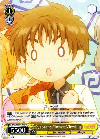 Syaoran Flower Viewing CCS WX01 025EN Common C Weiss Schwarz Cardcaptor Sakura Clear Card Booster Set Syaoran Flower Viewing CCS WX01 025EN Common C Weiss Schwarz Cardcaptor Sakura Clear Card Booster Set