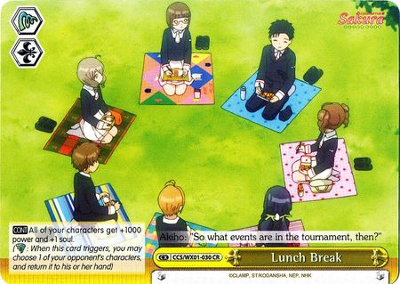 Lunch Break CCS WX01 030EN Climax Rare CR Weiss Schwarz Cardcaptor Sakura Clear Card Booster Set Lunch Break CCS WX01 030EN Climax Rare CR Weiss Schwarz Cardcaptor Sakura Clear Card Booster Set