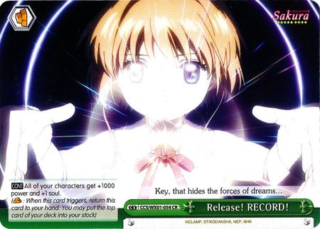 Release RECORD CCS WX01 054EN Climax Rare CR Release RECORD CCS WX01 054EN Climax Rare CR