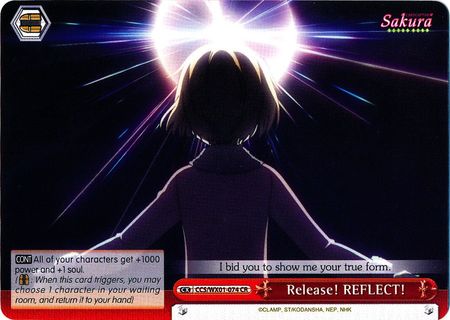 Release REFLECT CCS WX01 074EN Climax Rare CR Weiss Schwarz Cardcaptor Sakura Clear Card Booster Set Release REFLECT CCS WX01 074EN Climax Rare CR Weiss Schwarz Cardcaptor Sakura Clear Card Booster Set