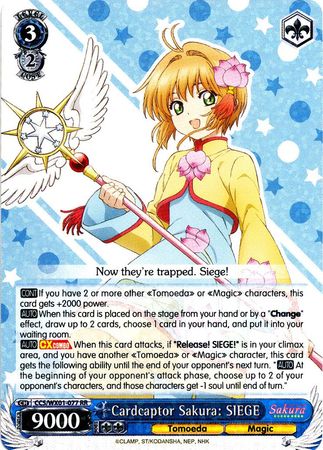 Cardcaptor Sakura SIEGE CCS WX01 077EN Double Rare RR Cardcaptor Sakura SIEGE CCS WX01 077EN Double Rare RR