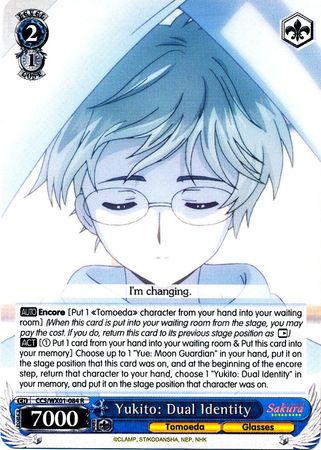 Yukito Dual Identity CCS WX01 084EN Rare R Weiss Schwarz Cardcaptor Sakura Clear Card Booster Set Yukito Dual Identity CCS WX01 084EN Rare R Weiss Schwarz Cardcaptor Sakura Clear Card Booster Set