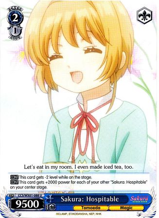 Sakura Hospitable CCS WX01 088EN Uncommon U Weiss Schwarz Cardcaptor Sakura Clear Card Booster Set Sakura Hospitable CCS WX01 088EN Uncommon U Weiss Schwarz Cardcaptor Sakura Clear Card Booster Set