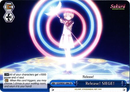 Release SIEGE CCS WX01 098EN Climax Rare CR Weiss Schwarz Cardcaptor Sakura Clear Card Booster Set Release SIEGE CCS WX01 098EN Climax Rare CR Weiss Schwarz Cardcaptor Sakura Clear Card Booster Set