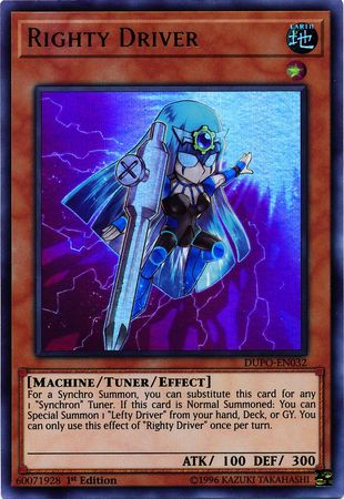 Righty Driver DUPO EN032 Ultra Rare 1st Edition Righty Driver DUPO EN032 Ultra Rare 1st Edition