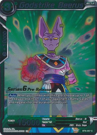 Godstrike Beerus BT6 057 Prerelease Promo Dragon Ball Super Pre Release Promos Godstrike Beerus BT6 057 Prerelease Promo Dragon Ball Super Pre Release Promos