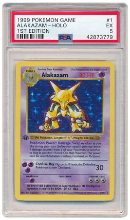 Alakazam 1 102 PSA EX 5 Holo Rare 1st Edition Base Set 3779 Base Set 1st Edition Singles Alakazam 1 102 PSA EX 5 Holo Rare 1st Edition Base Set 3779 Base Set 1st Edition Singles
