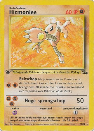 Pokémon Card, Hitmonlee, 1st Edition