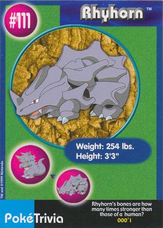 Rhyhorn 111 PokeTrivia Mewtwo Strikes Back Collectible Movie Scene 8 Rhyhorn 111 PokeTrivia Mewtwo Strikes Back Collectible Movie Scene 8