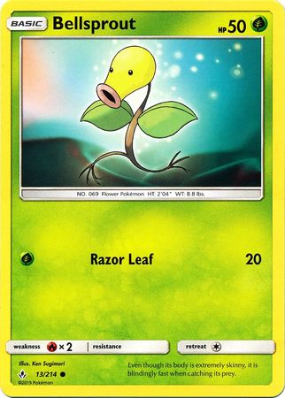 Bellsprout 13 214 Common Sun Moon Unbroken Bonds Singles Bellsprout 13 214 Common Sun Moon Unbroken Bonds Singles