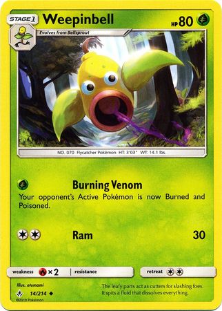 Weepinbell 14 214 Uncommon Sun Moon Unbroken Bonds Singles Weepinbell 14 214 Uncommon Sun Moon Unbroken Bonds Singles